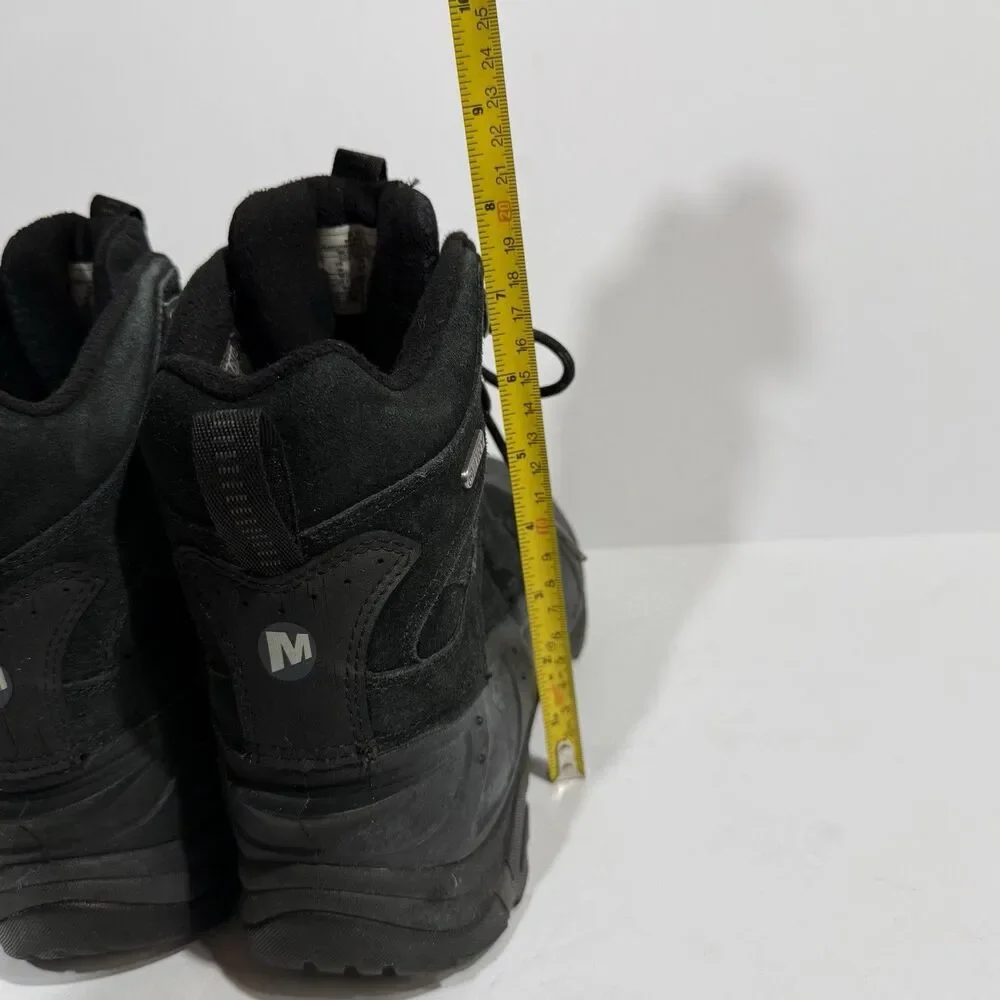 Merrell Mens Moab Polar Boot Size 10 Waterproof Black Leather Hiking Insulated